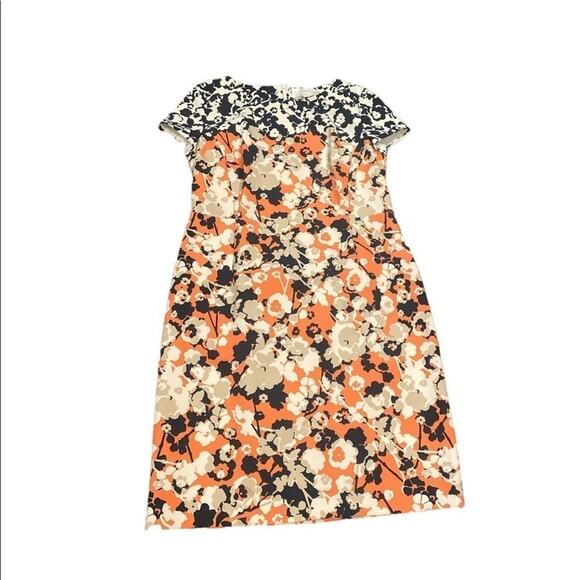 Hugo Boss Donisa Floral Sheath Dress Size 10 – Retro Orange Multi Print - Picture 8 of 8